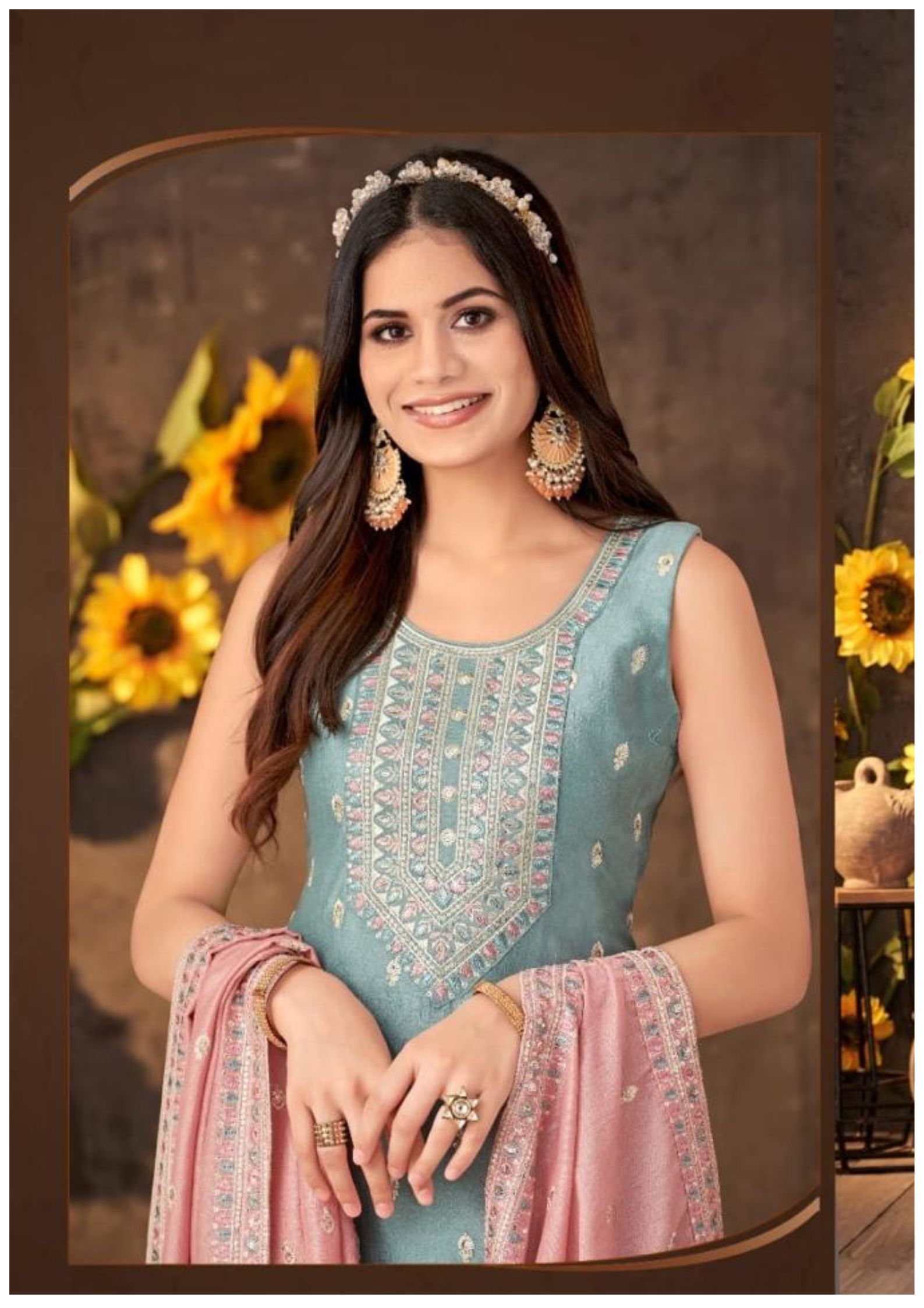 Shree Shanti Selection - Light Blue Embroidered Suit Set